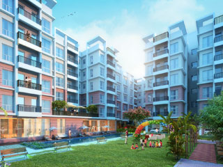 Flats Apartment Complex with landscape garden