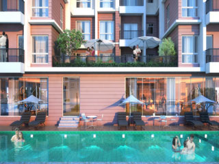 Flats Apartment Complex with swimming pool