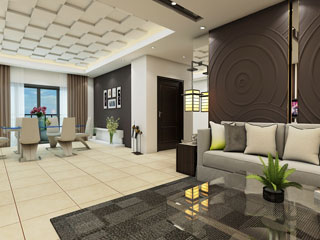 Flats Apartment Complex with big size living room