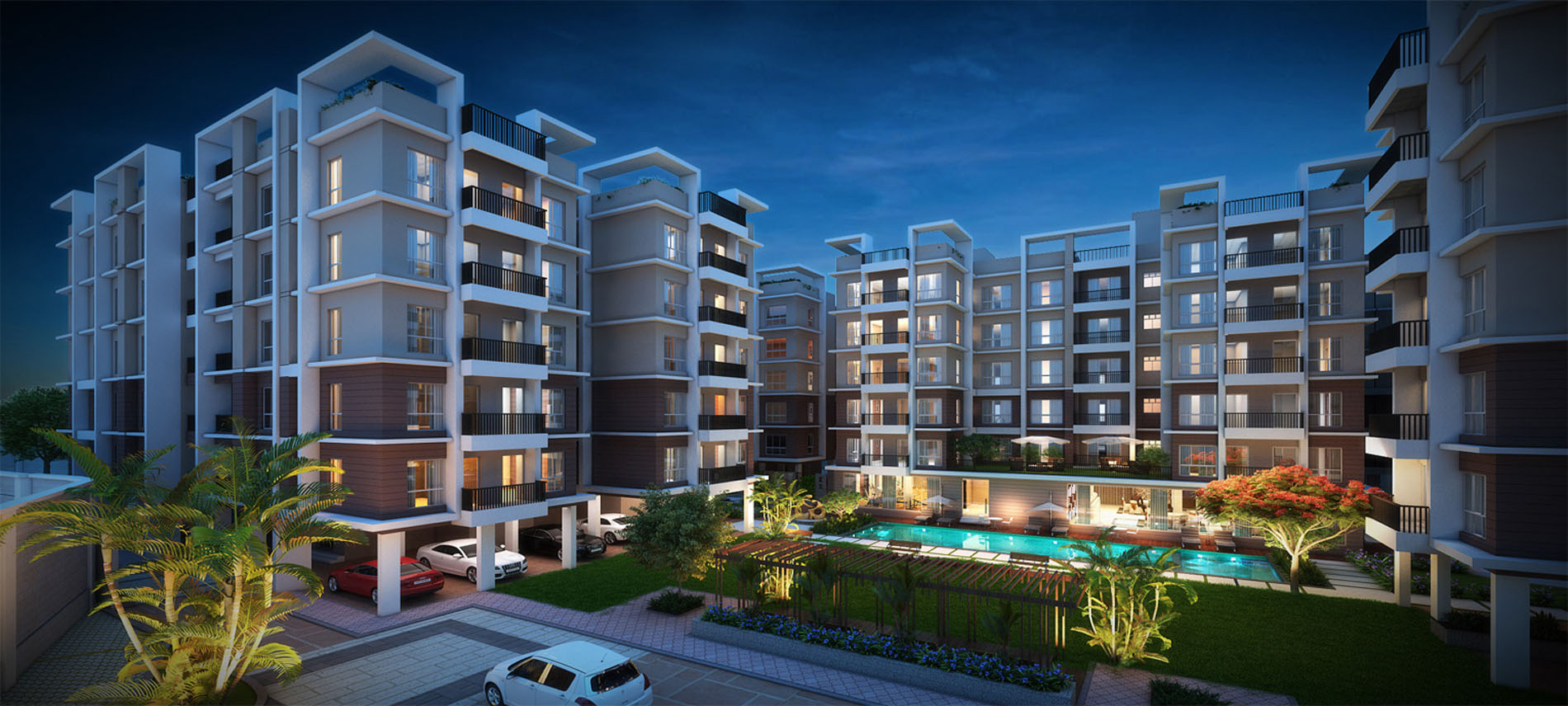 Buy Flats with Garden Swimming Pool near BT Road